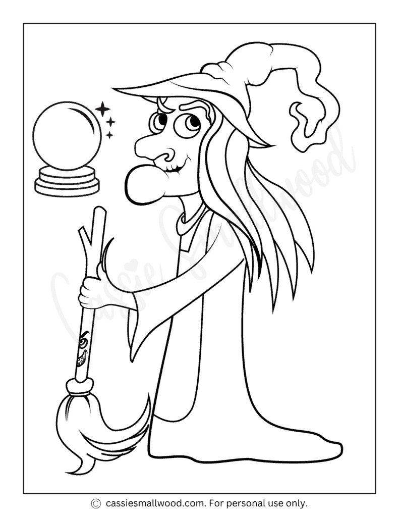 130+ Witch Coloring Page Ideas for Halloween Fun 14