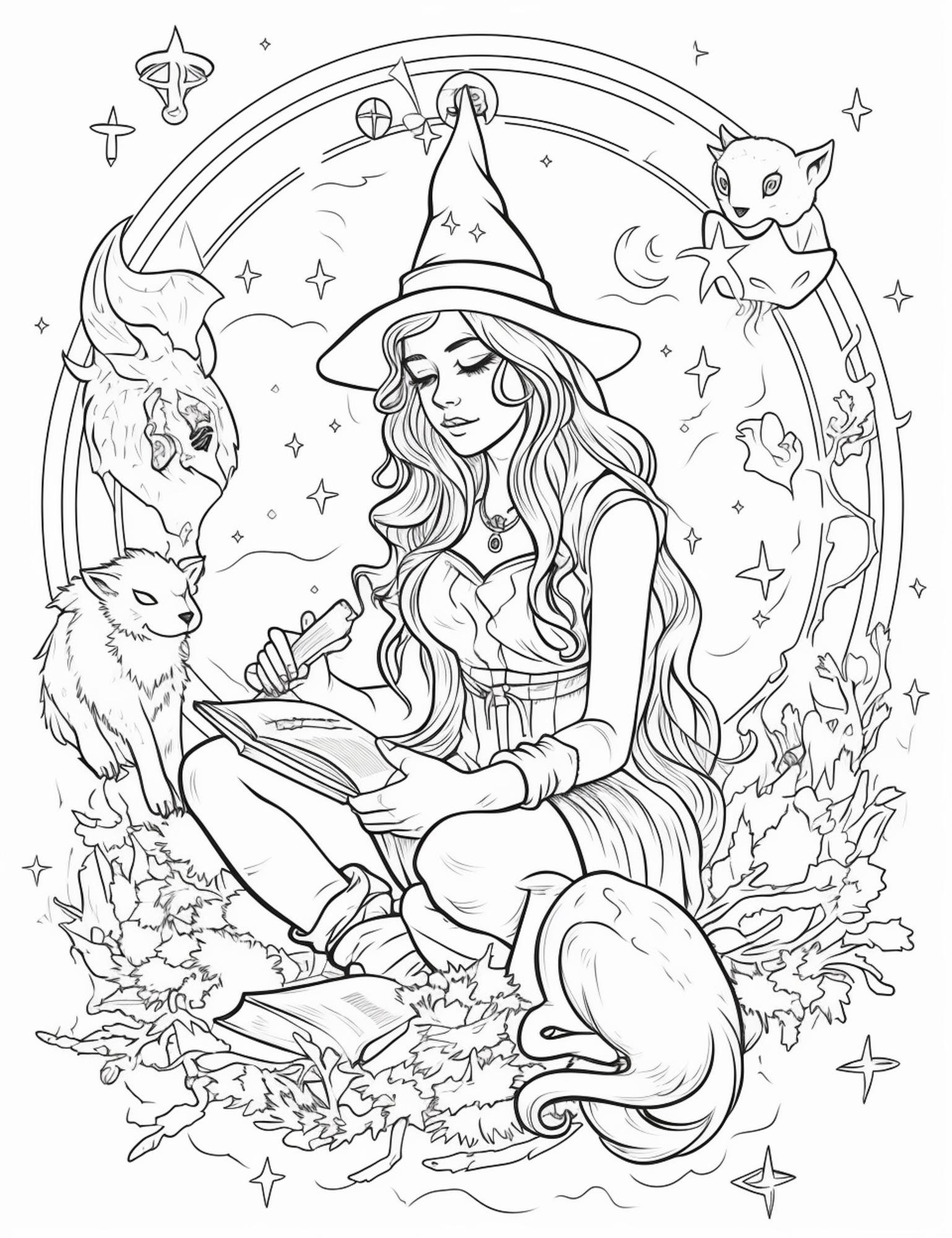 130+ Witch Coloring Page Ideas for Halloween Fun 17