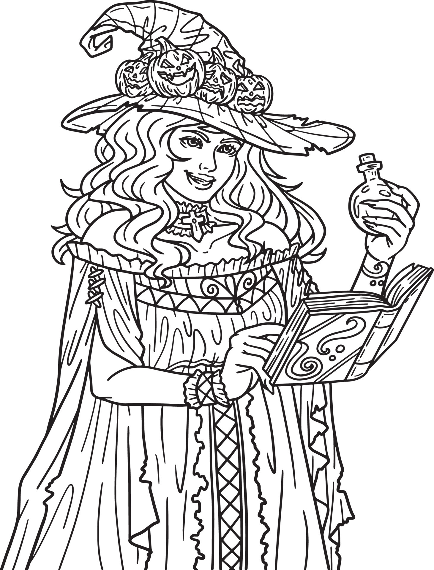 130+ Witch Coloring Page Ideas for Halloween Fun 23