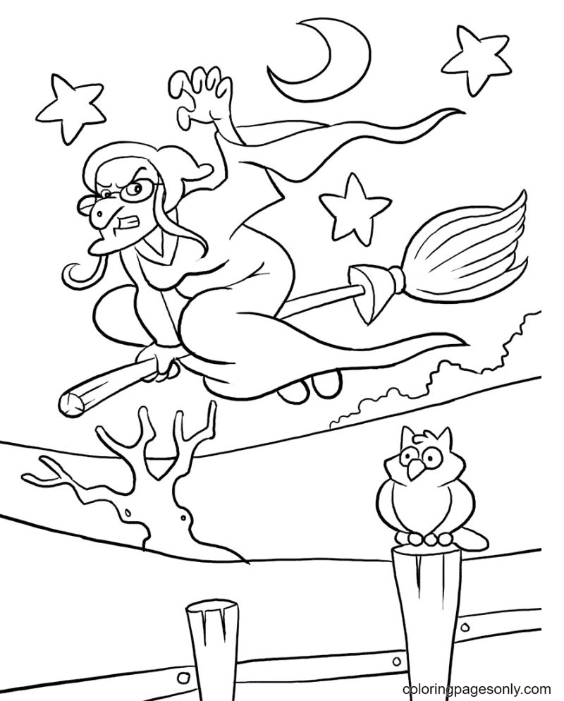 130+ Witch Coloring Page Ideas for Halloween Fun 24