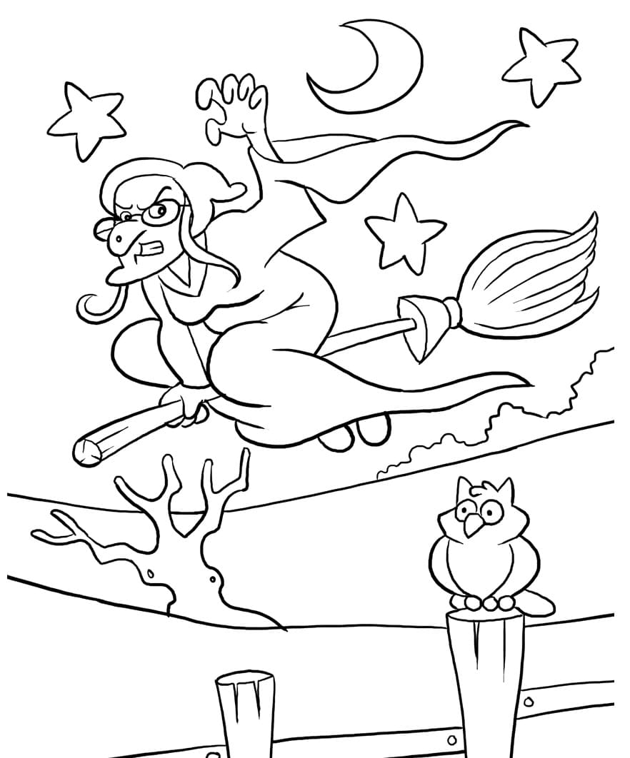 130+ Witch Coloring Page Ideas for Halloween Fun 28