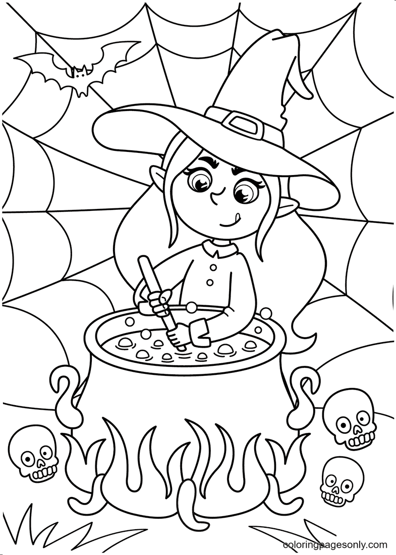 130+ Witch Coloring Page Ideas for Halloween Fun 3