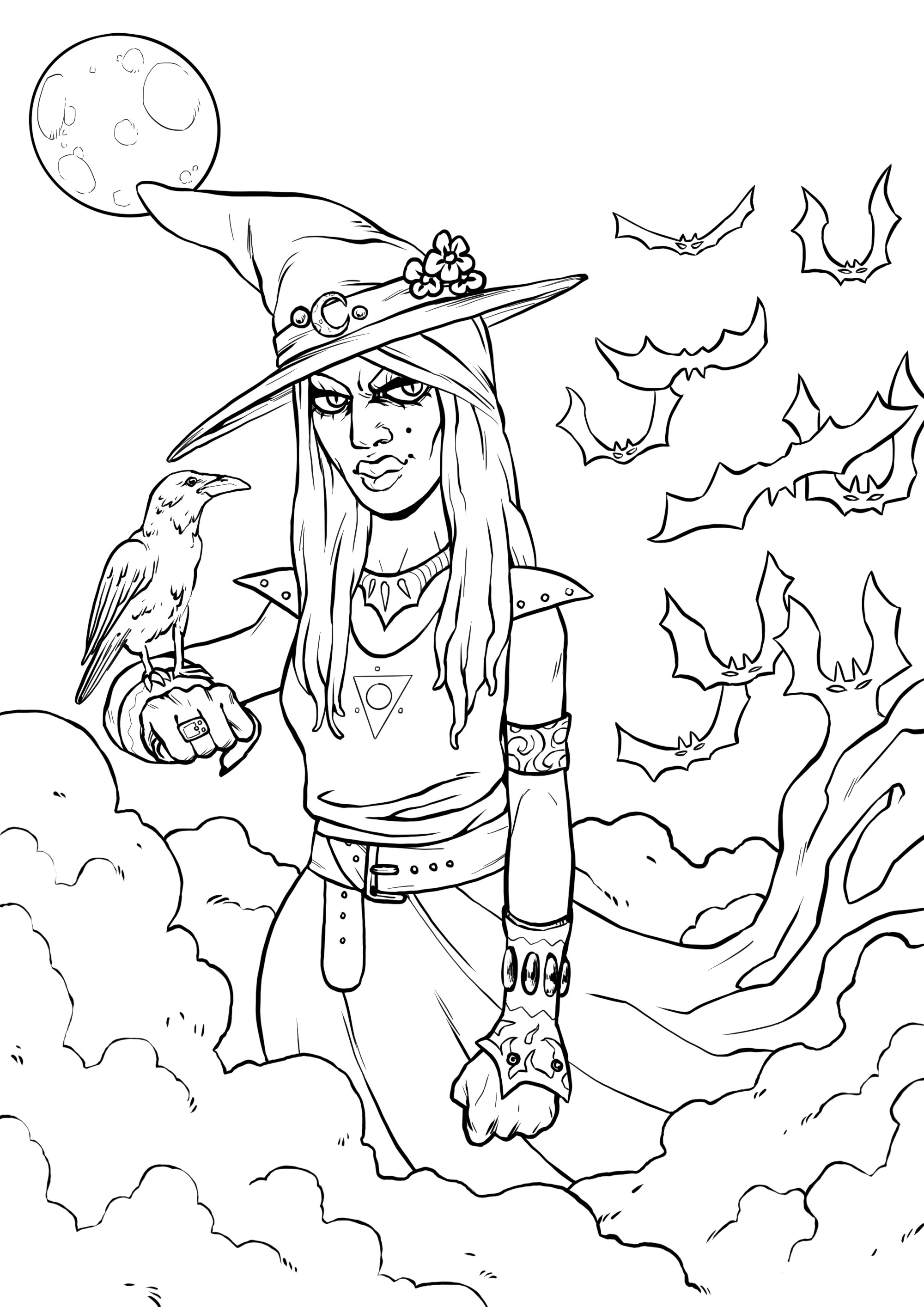 130+ Witch Coloring Page Ideas for Halloween Fun 32