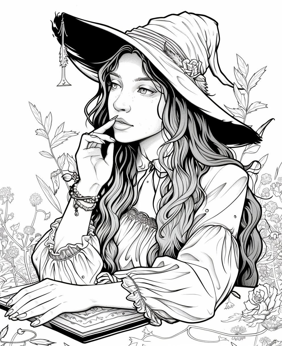 130+ Witch Coloring Page Ideas for Halloween Fun 42