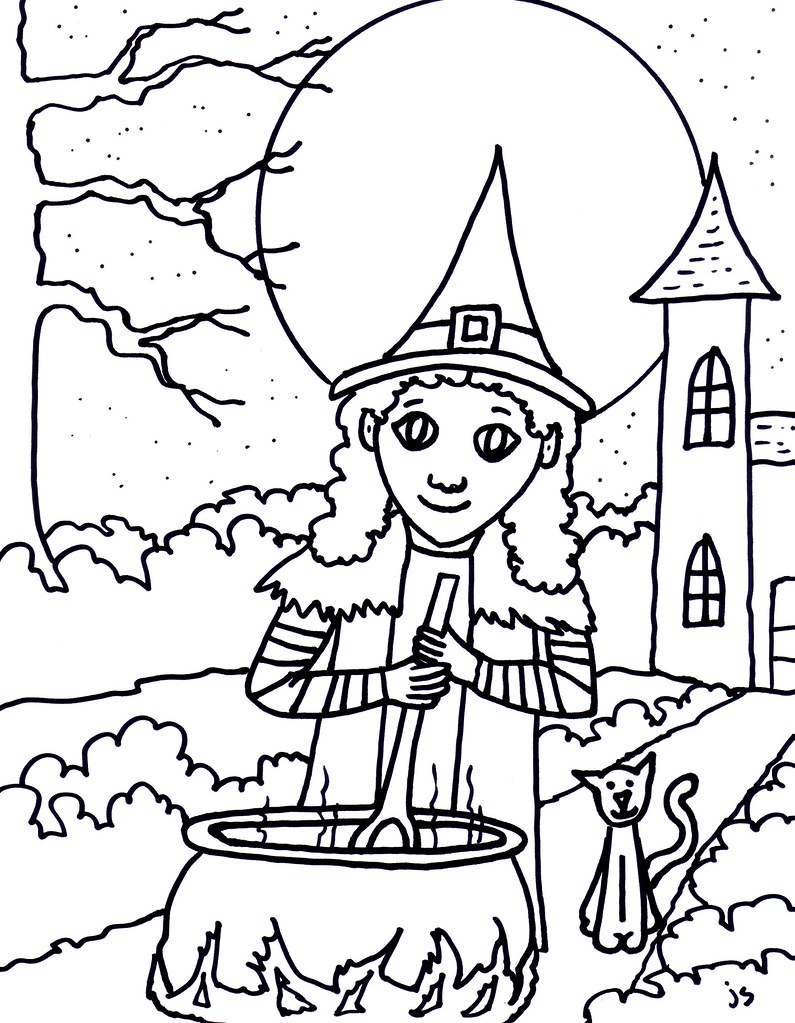 130+ Witch Coloring Page Ideas for Halloween Fun 43