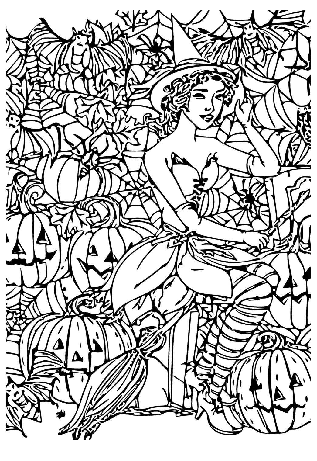 130+ Witch Coloring Page Ideas for Halloween Fun 63