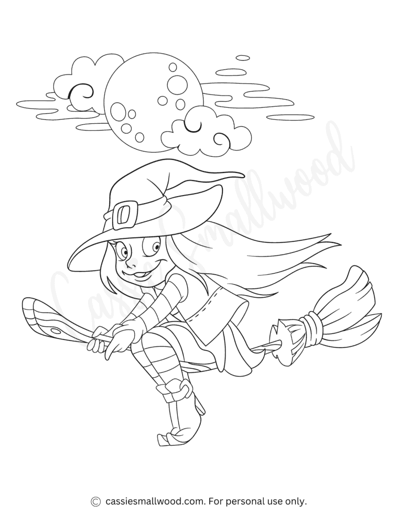 130+ Witch Coloring Page Ideas for Halloween Fun 71