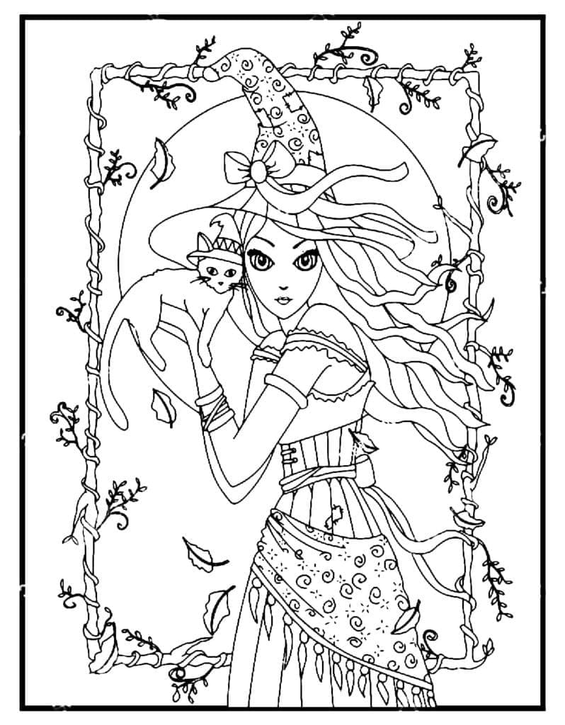 130+ Witch Coloring Page Ideas for Halloween Fun 72