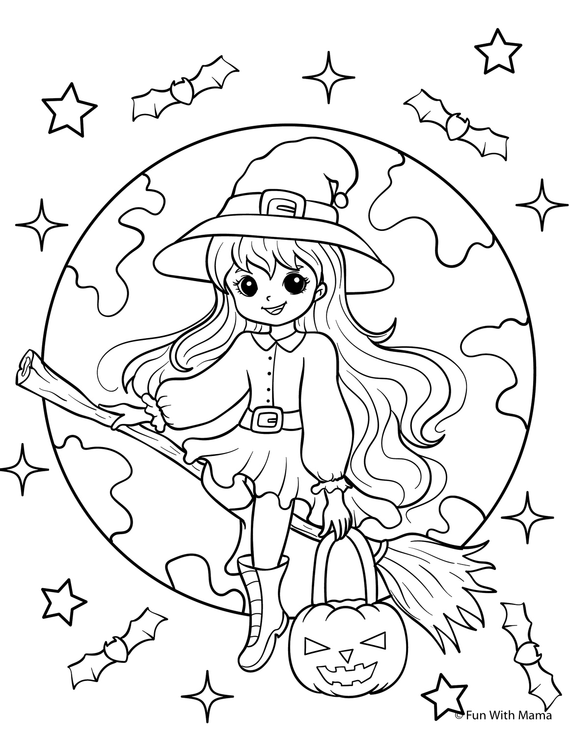 130+ Witch Coloring Page Ideas for Halloween Fun 75