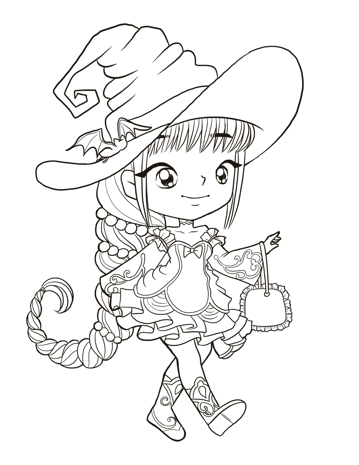 130+ Witch Coloring Page Ideas for Halloween Fun 84