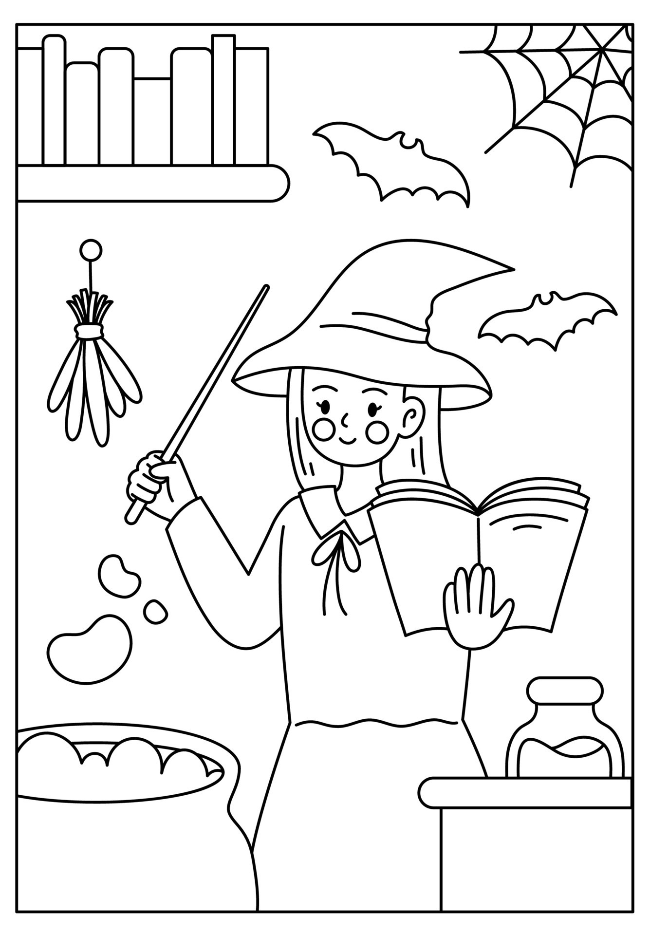 130+ Witch Coloring Page Ideas for Halloween Fun 96