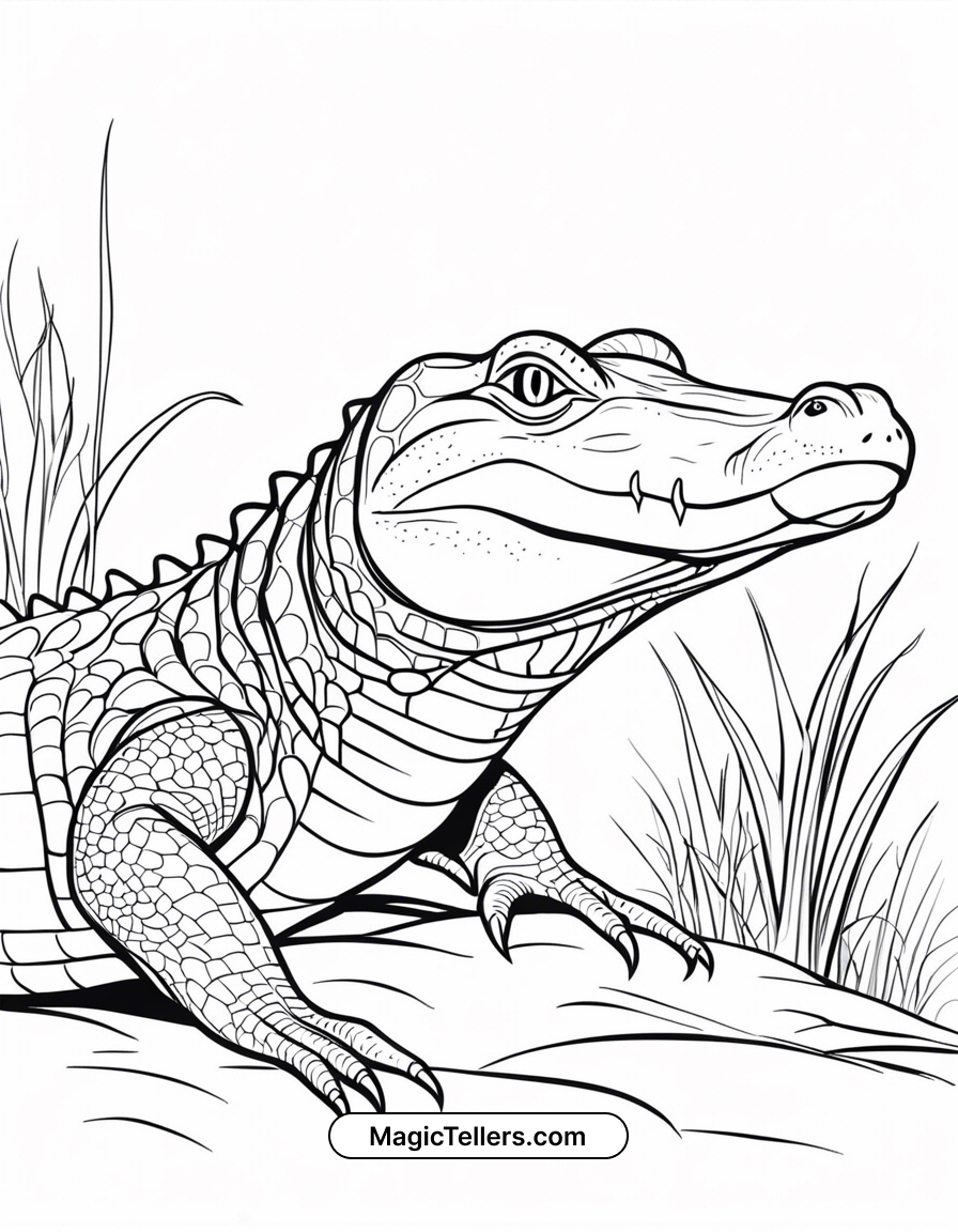 135+ Coloring Pages of Alligators Printable 10