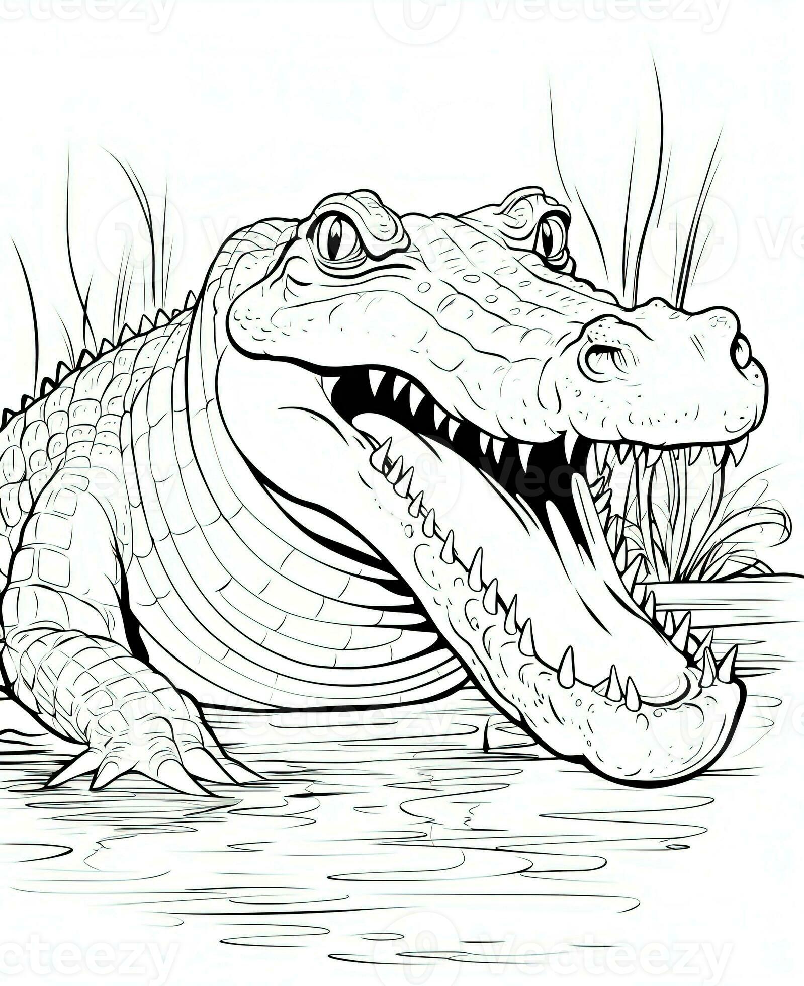 135+ Coloring Pages of Alligators Printable 16