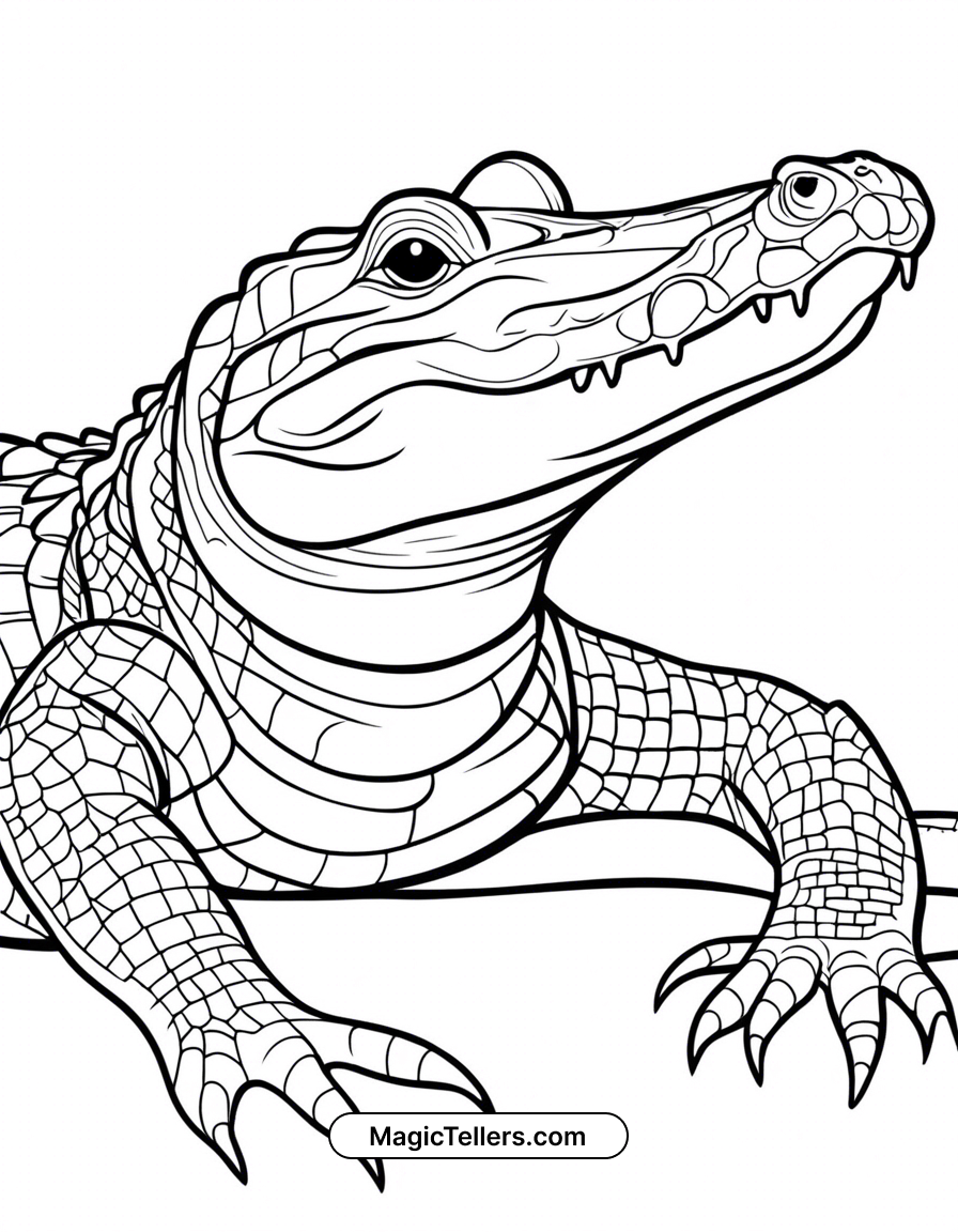 135+ Coloring Pages of Alligators Printable 18