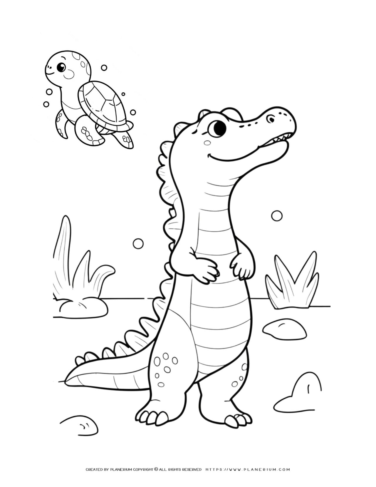 135+ Coloring Pages of Alligators Printable 19