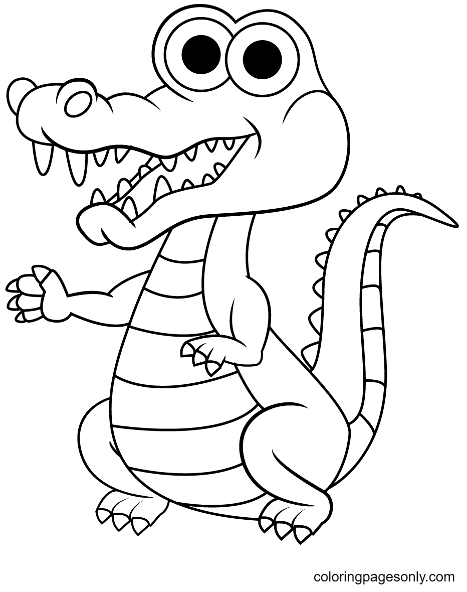 135+ Coloring Pages of Alligators Printable 20