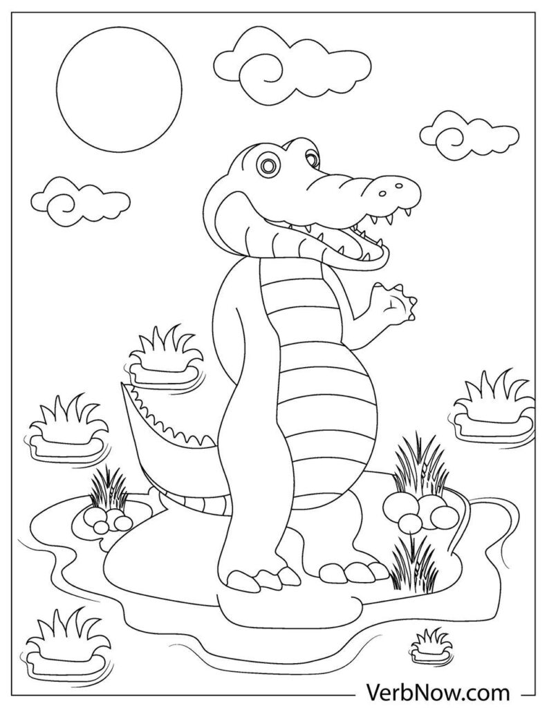 135+ Coloring Pages of Alligators Printable 25