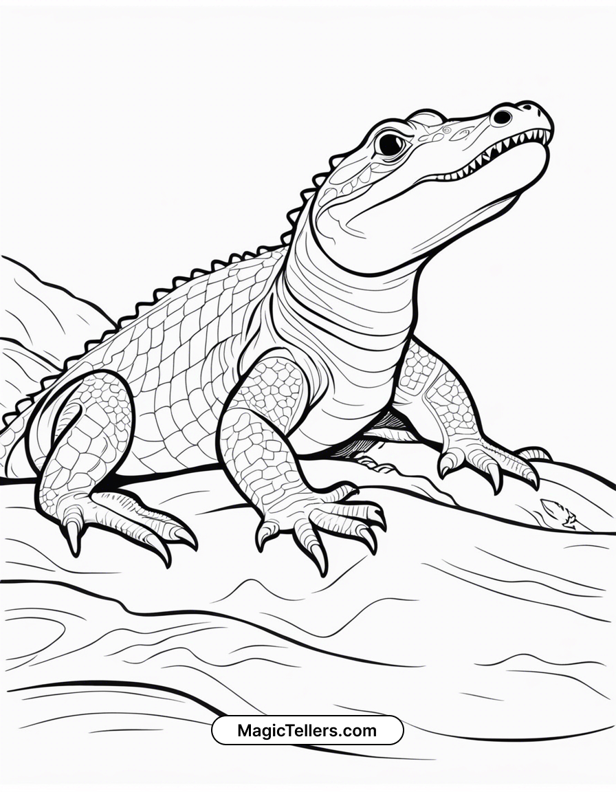 135+ Coloring Pages of Alligators Printable 4