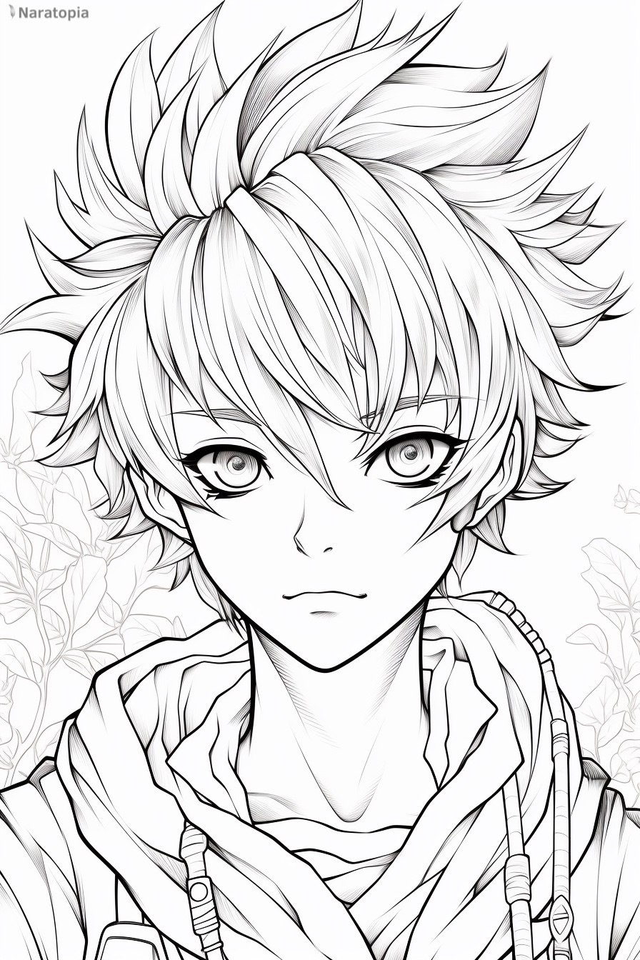 140 Manga Coloring Pages for Boys Printable 119