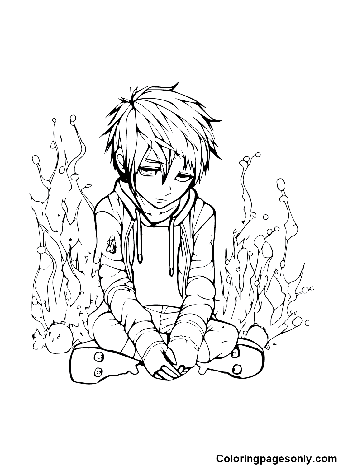 140 Manga Coloring Pages for Boys Printable 14