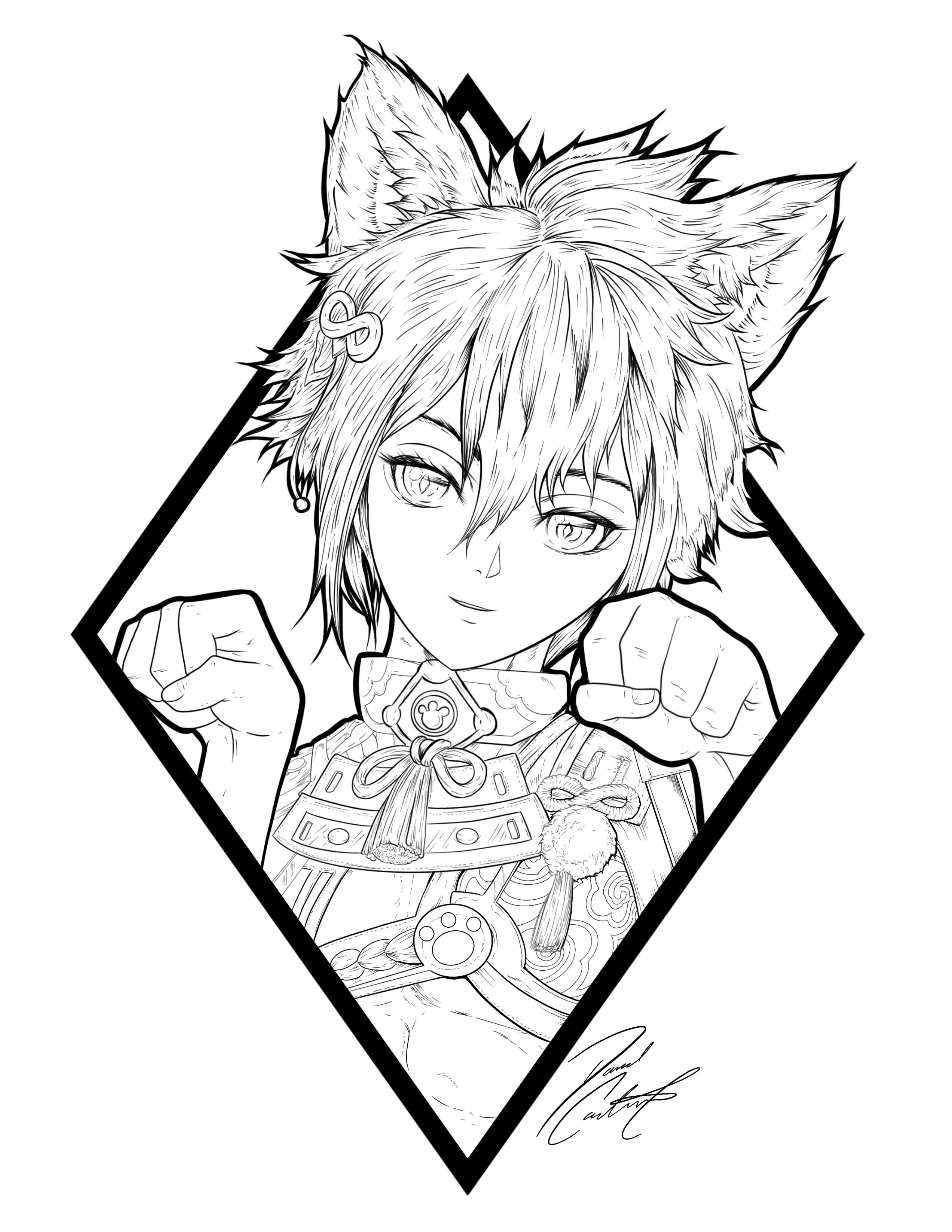 manga coloring pages for boys printable jpg