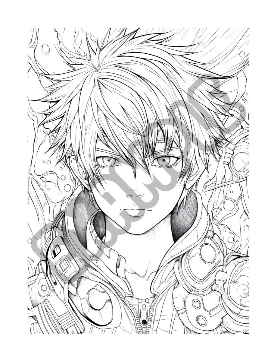 140 Manga Coloring Pages for Boys Printable 99