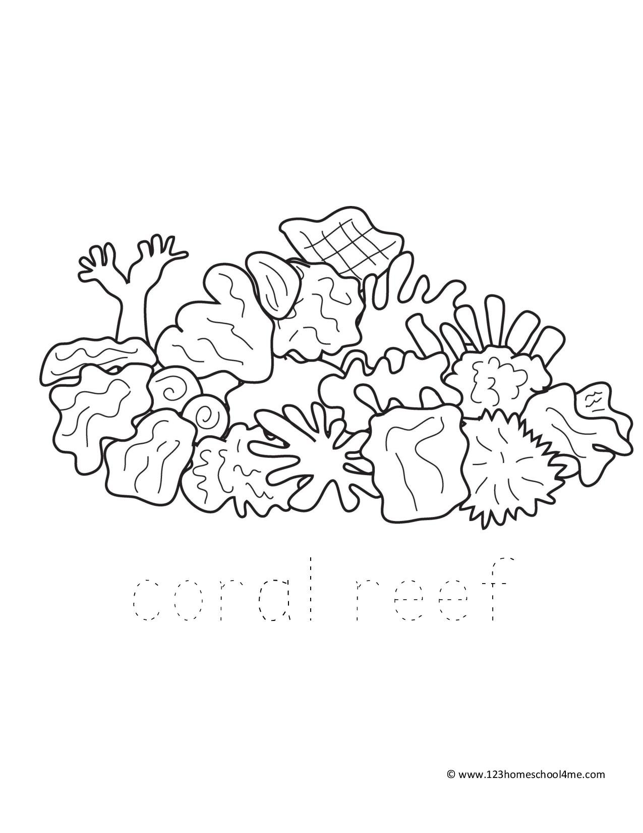 150 Coral Coloring Pages Printable 103