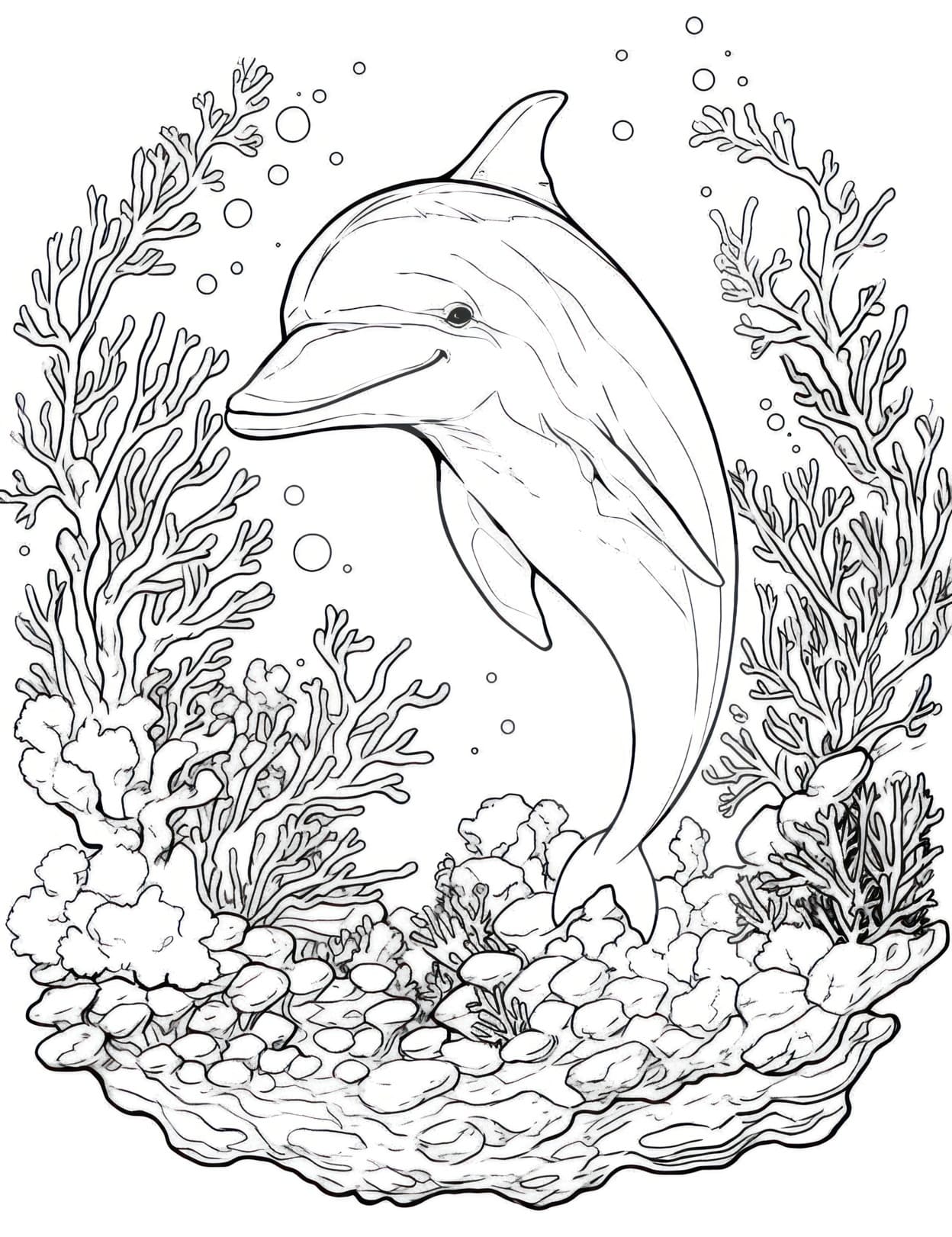 150 Coral Coloring Pages Printable 11