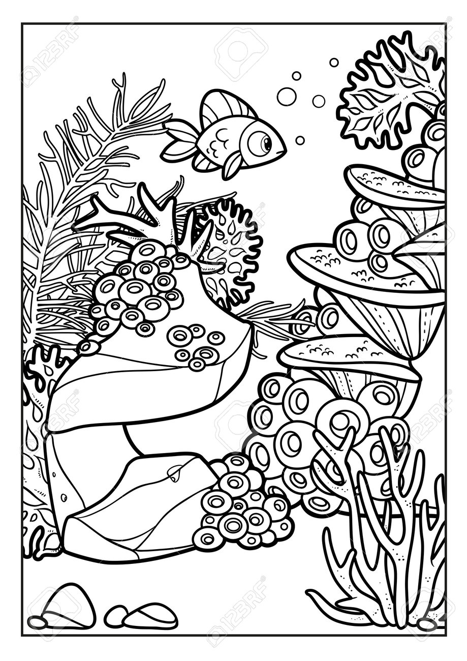 150 Coral Coloring Pages Printable 14