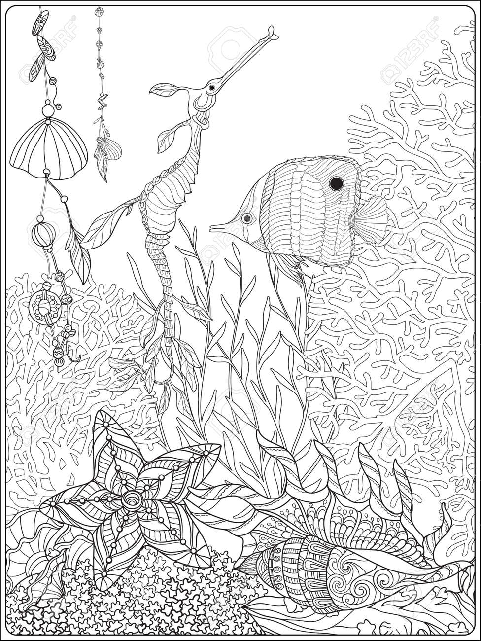 150 Coral Coloring Pages Printable 66