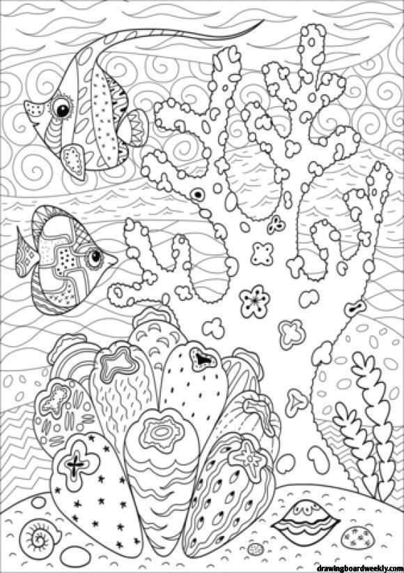 150 Coral Coloring Pages Printable 7