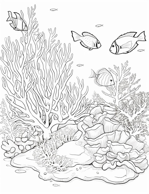 150 Coral Coloring Pages Printable 79