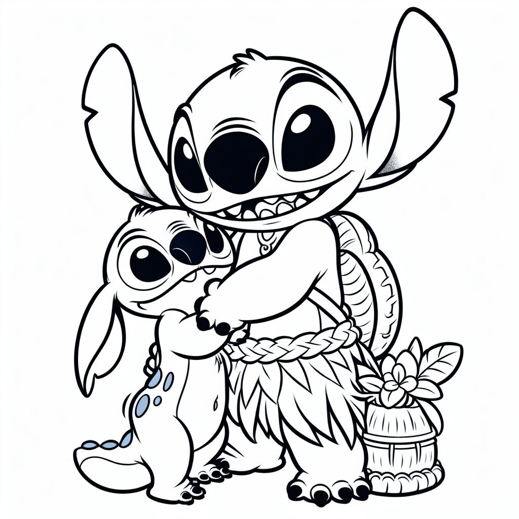 154+ Stitch Coloring Printable 108