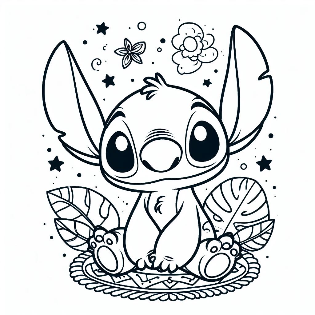 154+ Stitch Coloring Printable 112