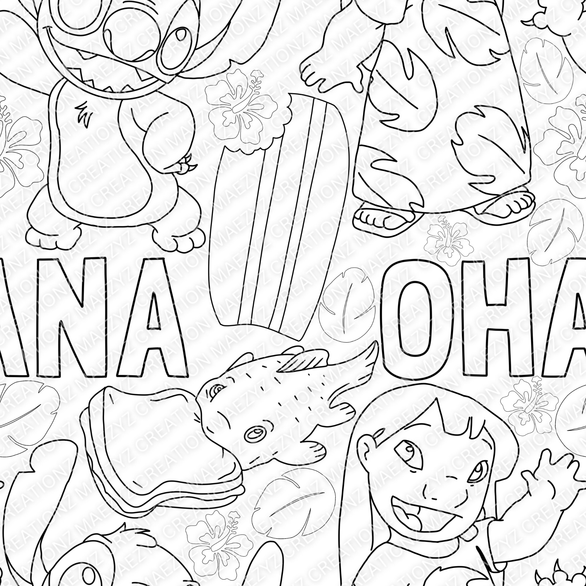 154+ Stitch Coloring Printable 140