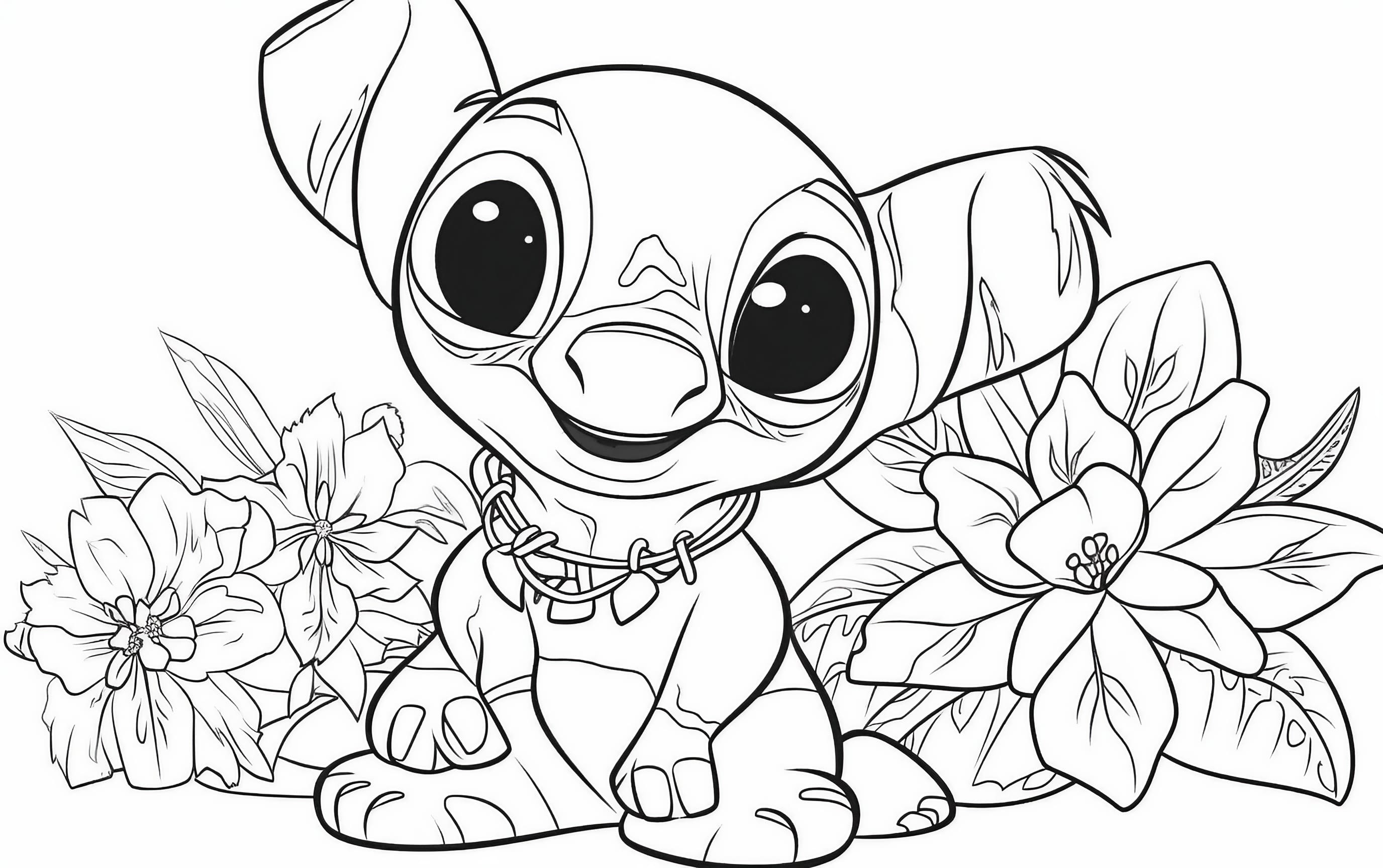 154+ Stitch Coloring Printable 145