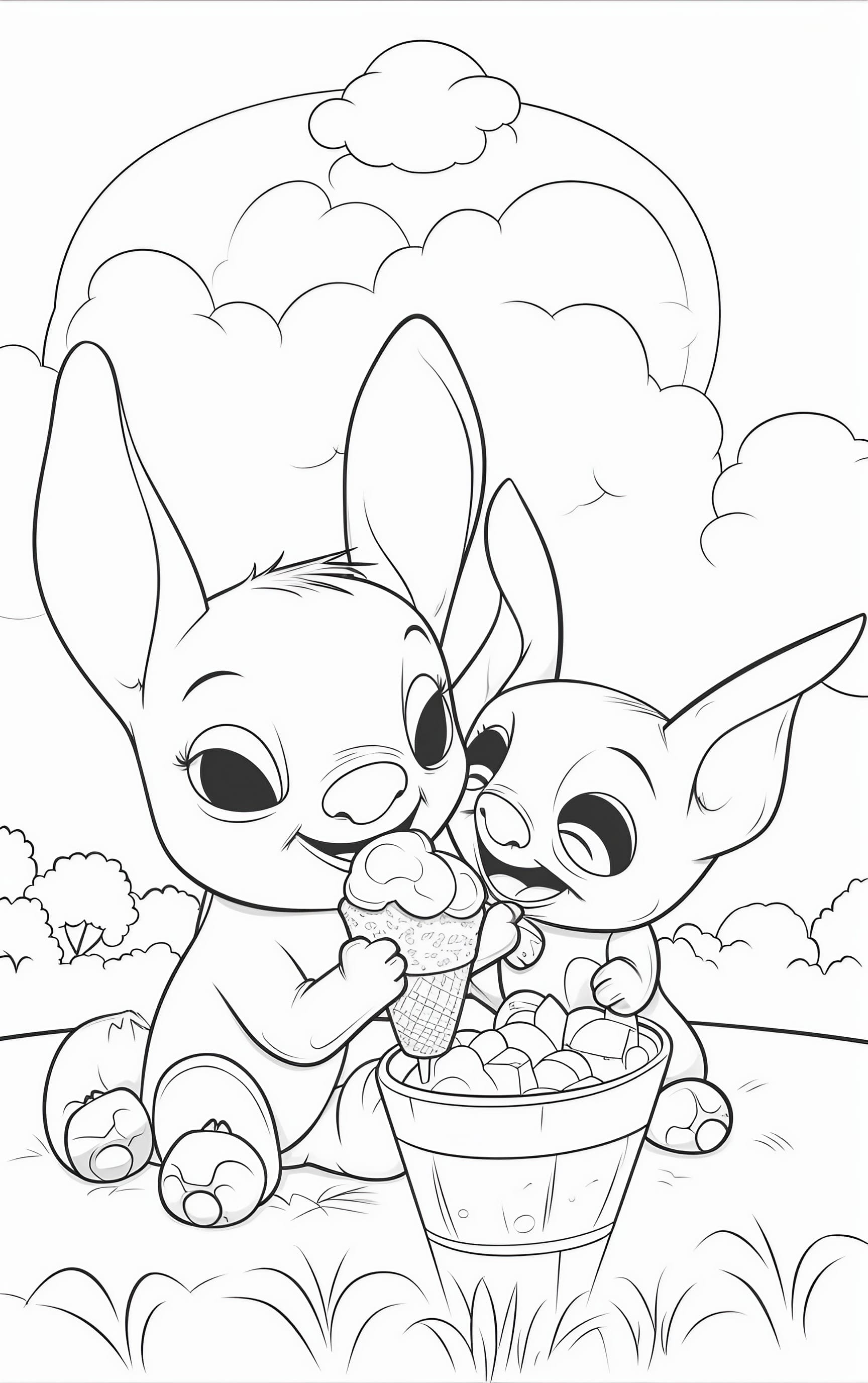 154+ Stitch Coloring Printable 146