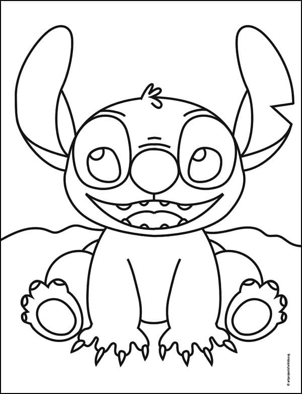 154+ Stitch Coloring Printable 61