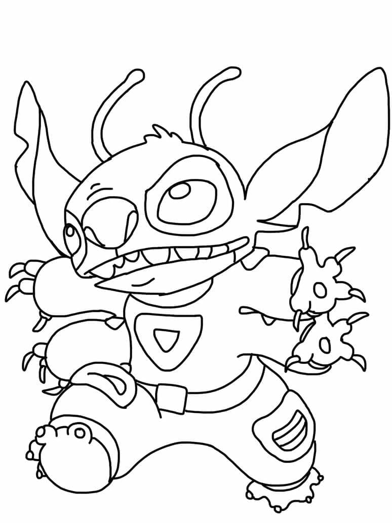 154+ Stitch Coloring Printable 83