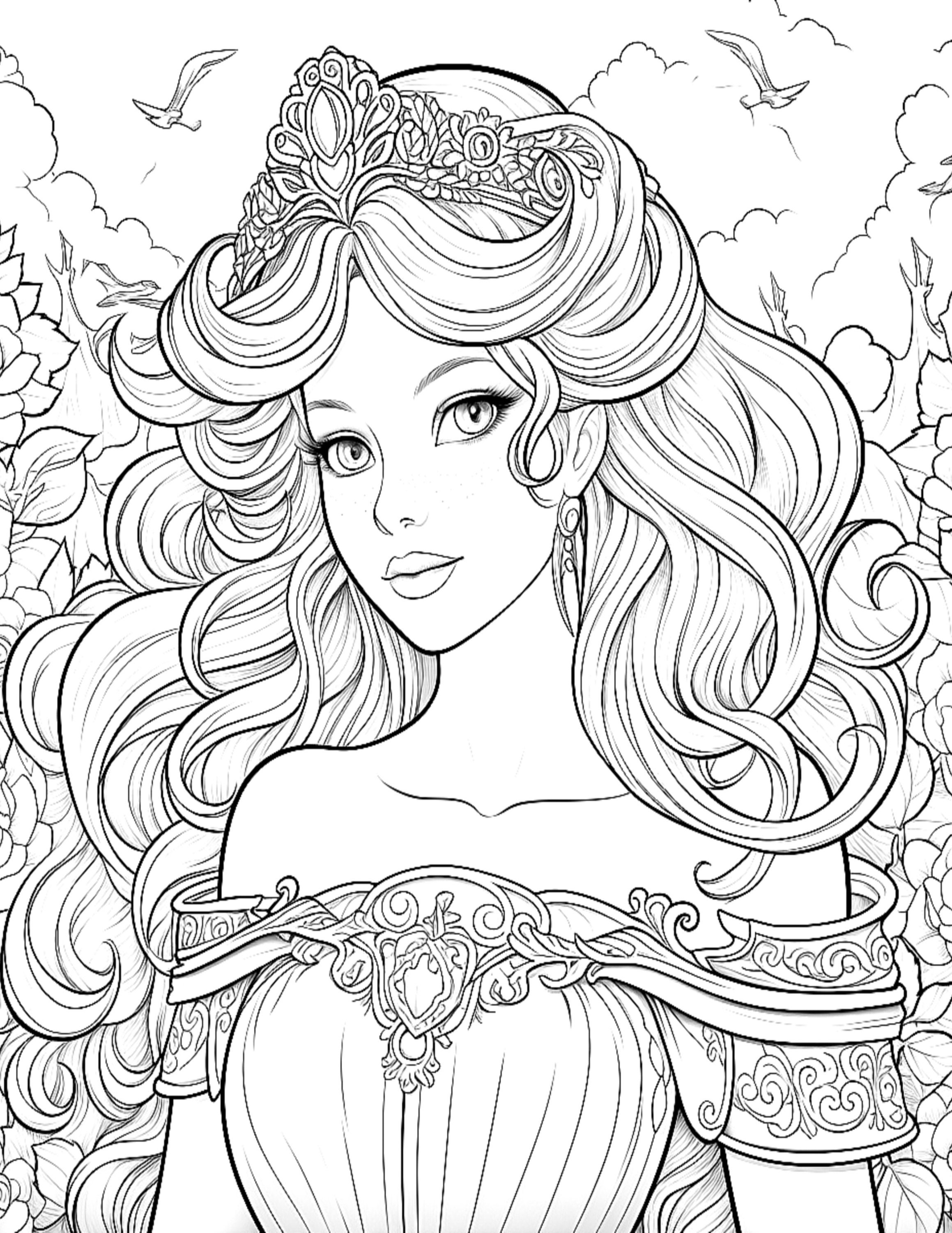 155 Princess Coloring Worksheets FREE Printable 6