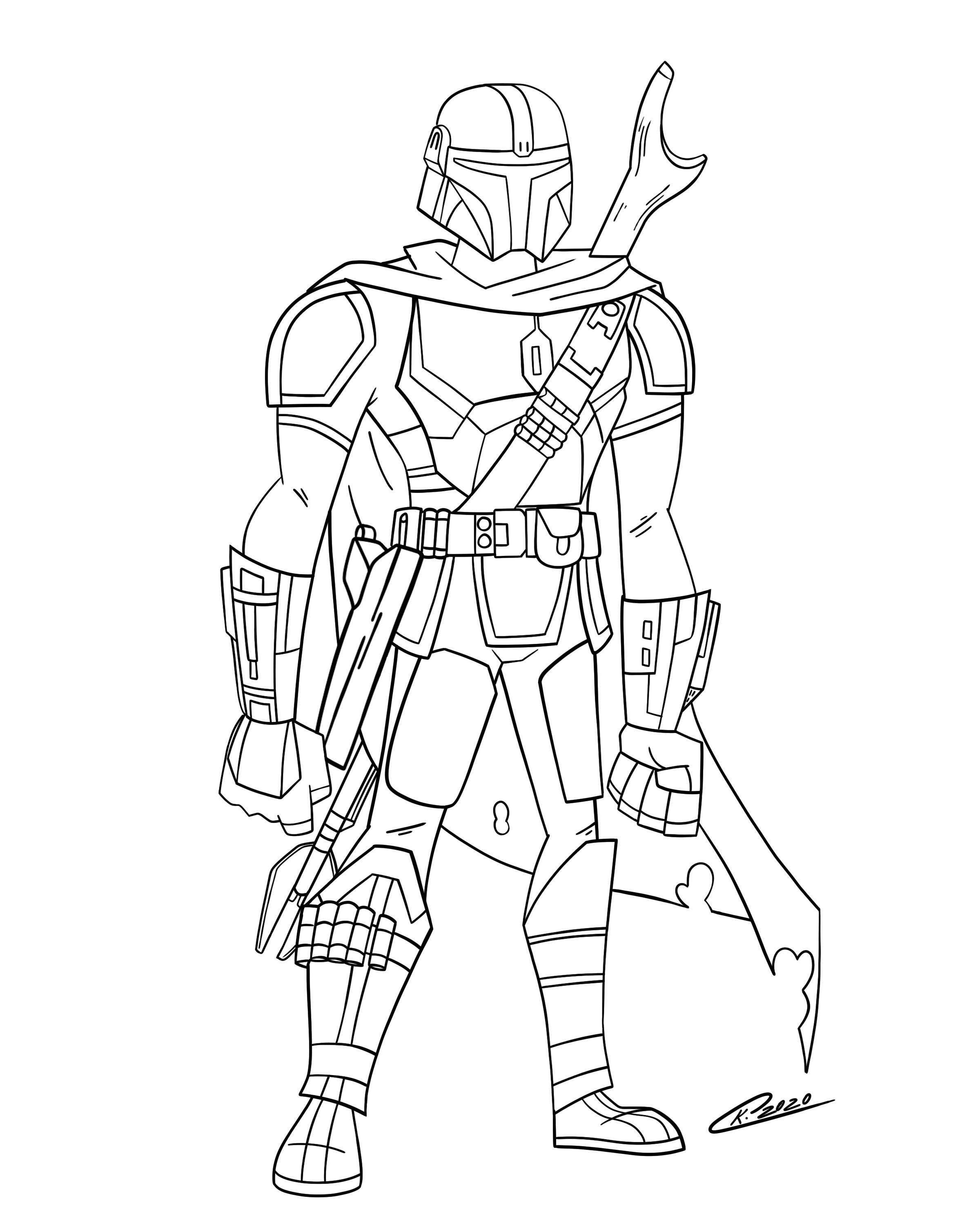 180+ Mandalorian Coloring Pages: Star Wars Coloring Fun 17