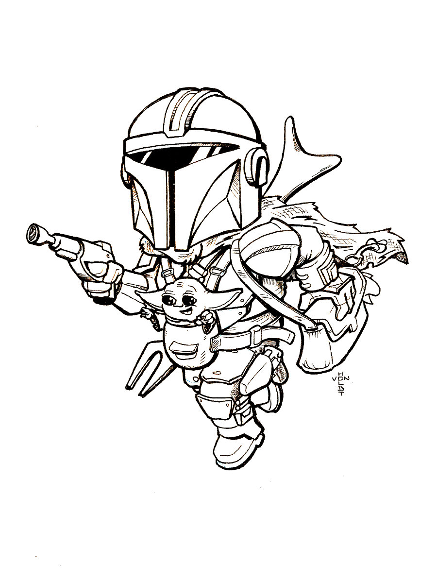 180+ Mandalorian Coloring Pages: Star Wars Coloring Fun 39