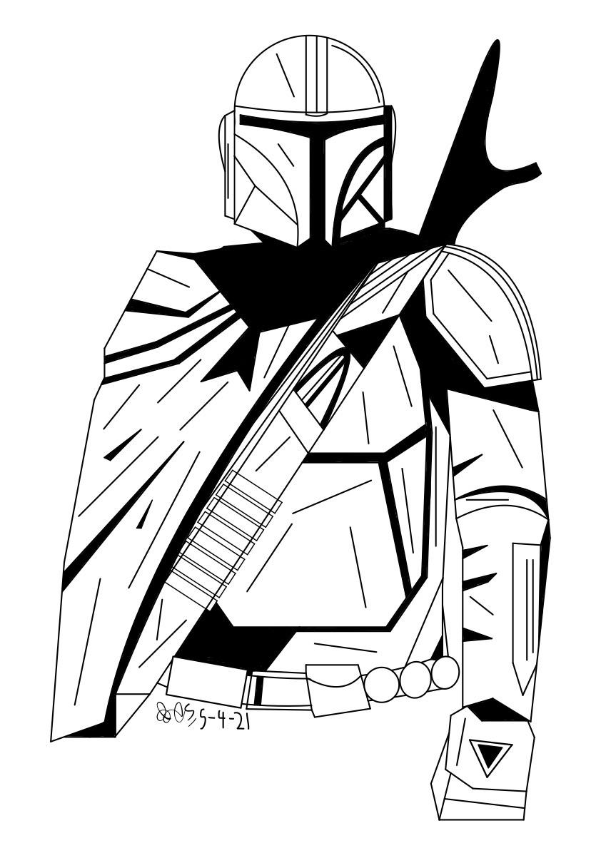 180+ Mandalorian Coloring Pages: Star Wars Coloring Fun 44