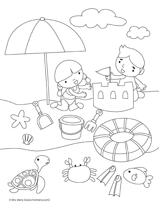 190 Sandcastle Coloring Pages Free Printable 100