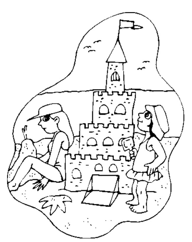 190 Sandcastle Coloring Pages Free Printable 119