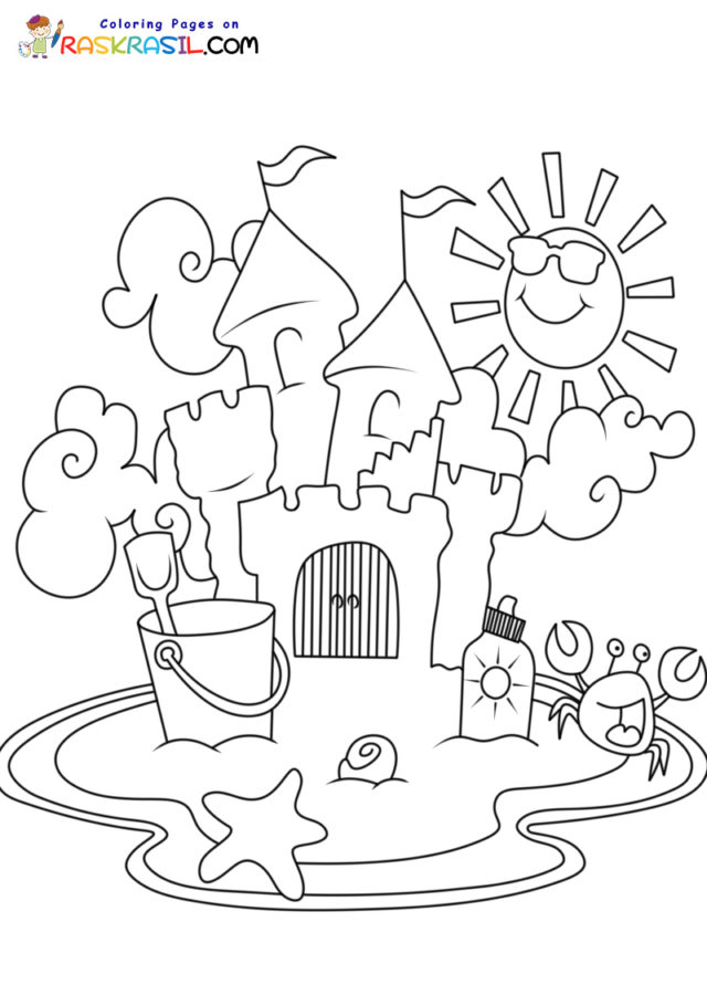 190 Sandcastle Coloring Pages Free Printable 126