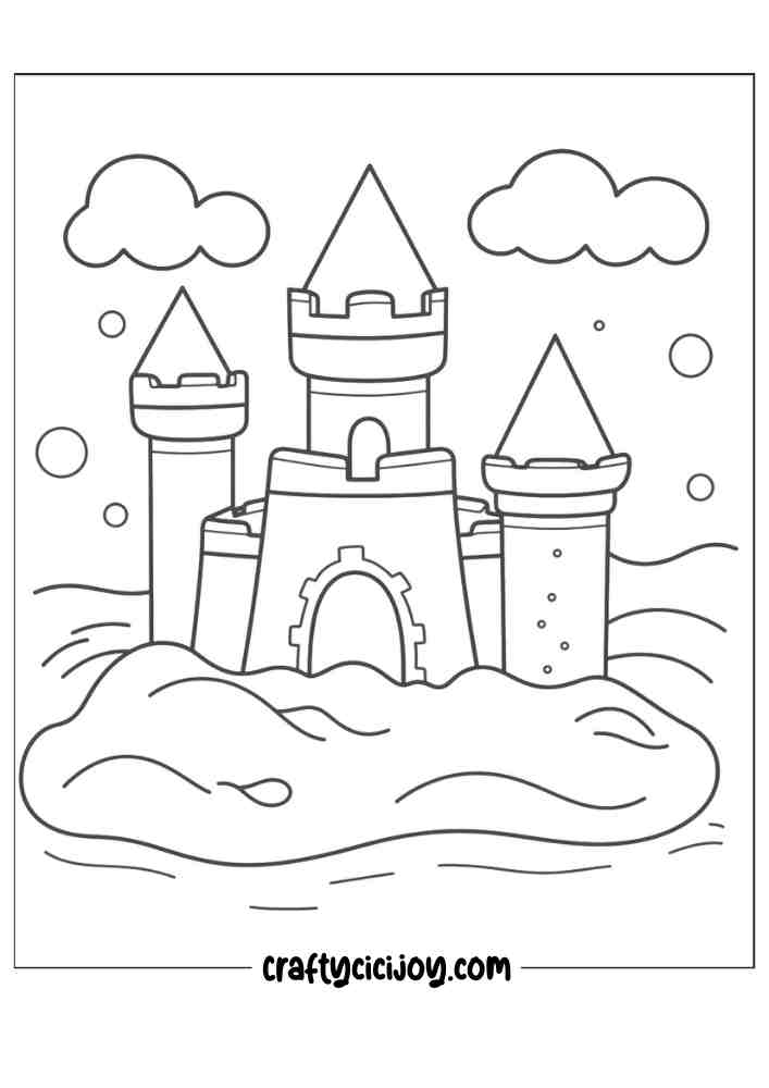 190 Sandcastle Coloring Pages Free Printable 146