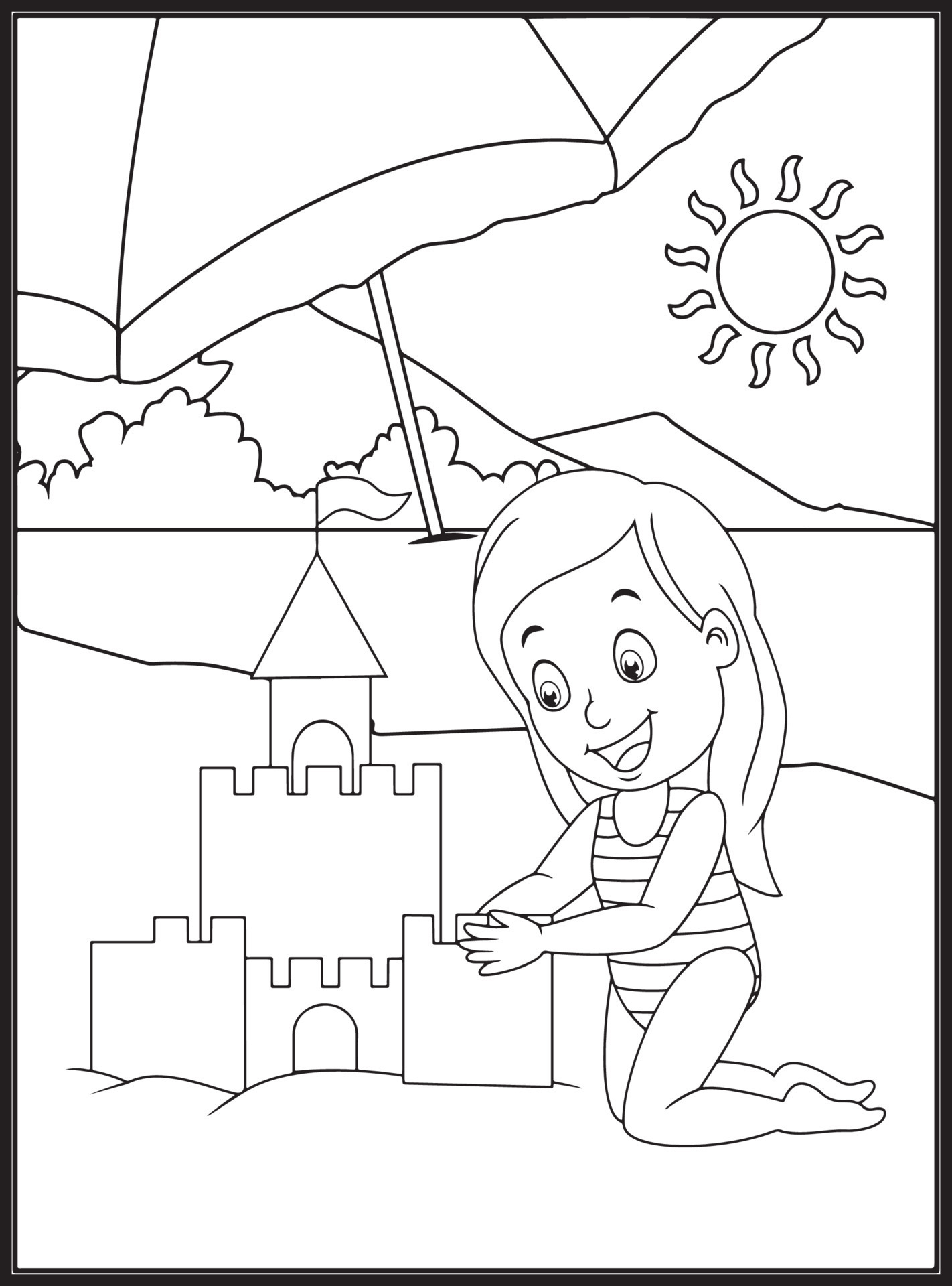 190 Sandcastle Coloring Pages Free Printable 178