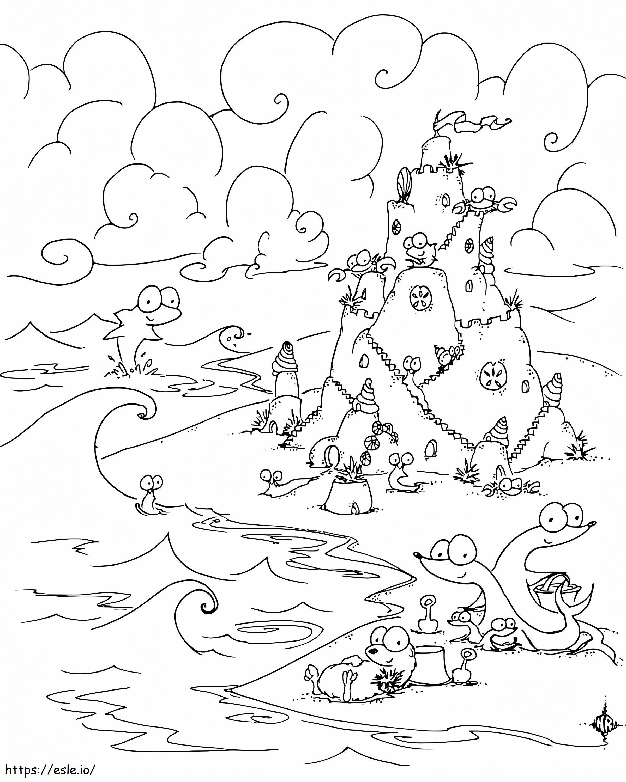 190 Sandcastle Coloring Pages Free Printable 191