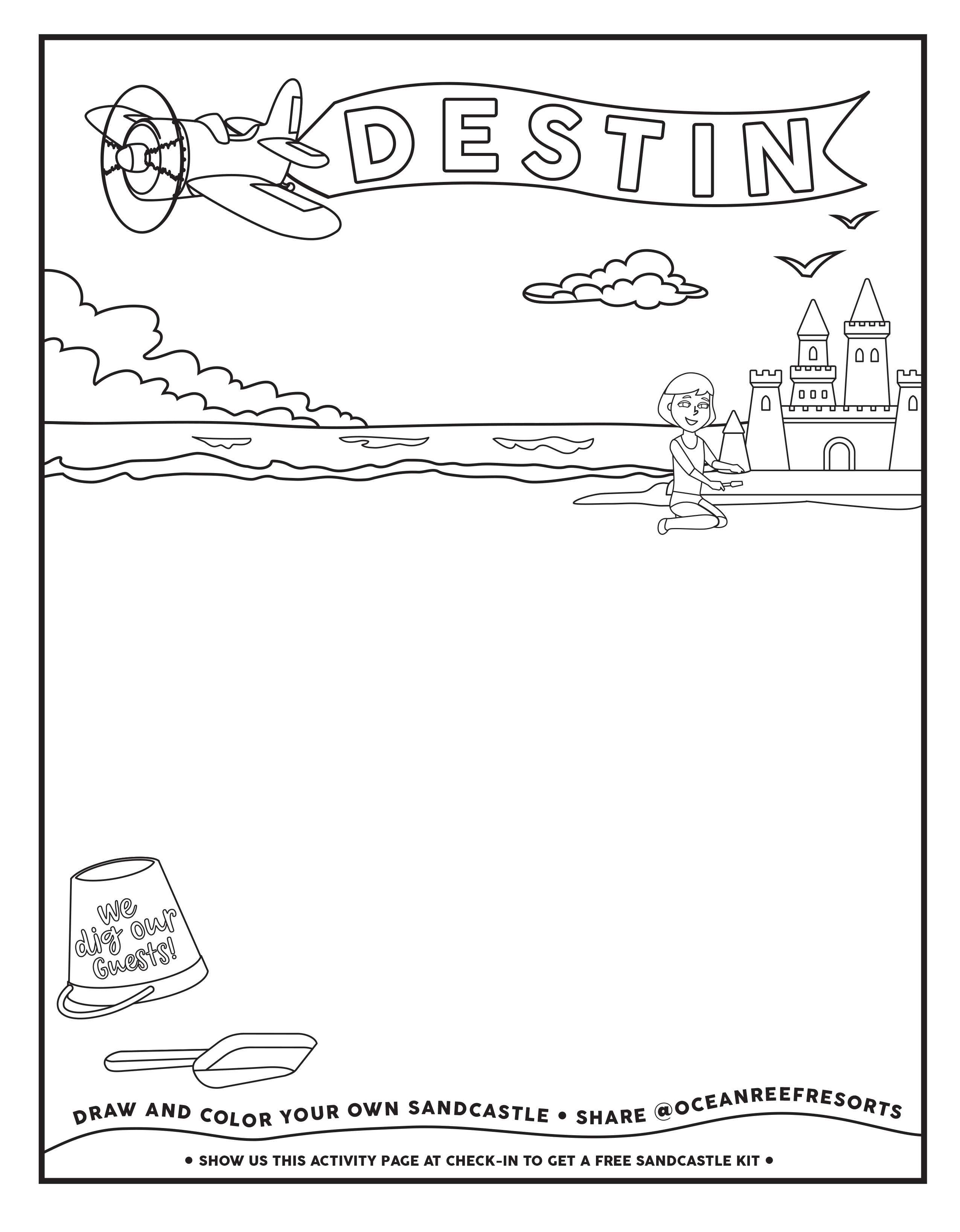 190 Sandcastle Coloring Pages Free Printable 192